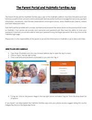 The Parent Portal and HubHello Families App .